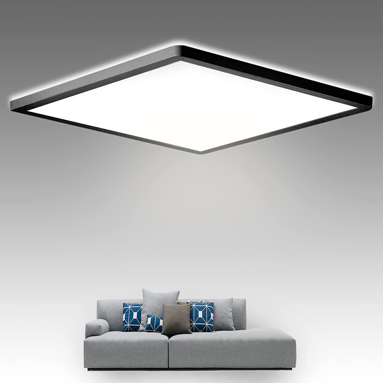 Square black deals light fixture