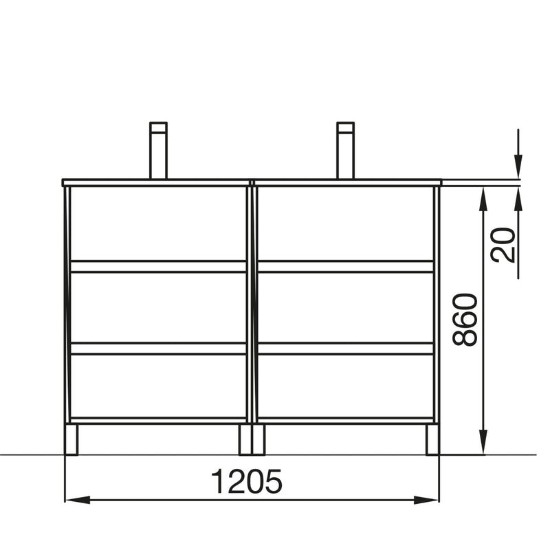 Optim Noir 1200mm Floorstanding Vanity Unit - Matt Black