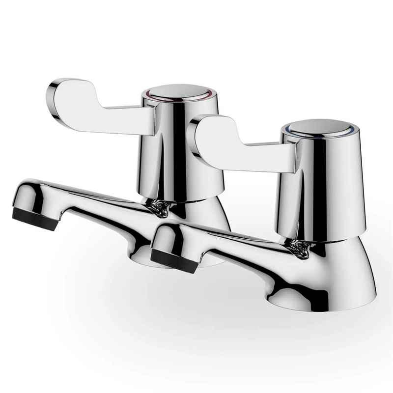 Talisker Lever Basin Pillar Taps - Chrome