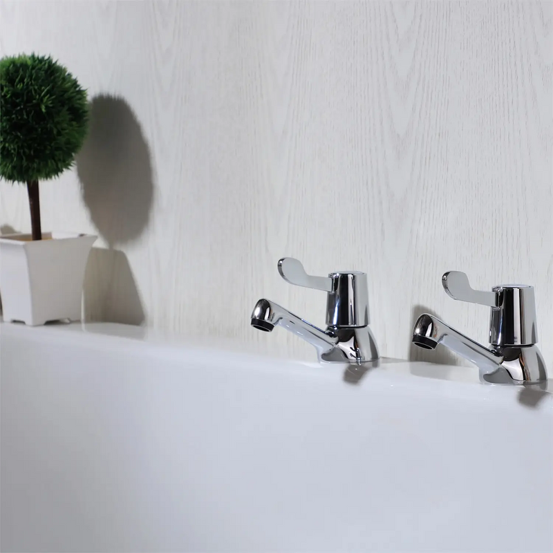 Talisker Lever Basin Pillar Taps - Chrome