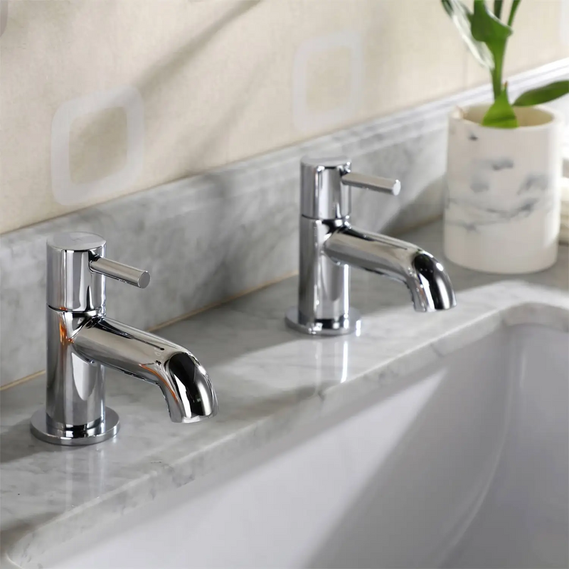 Aber Bath Pillar Taps - Chrome