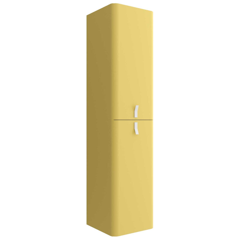 Uniiq Sketch 2 Doors Wall Hung Tall Cabinet - Pastel Yellow