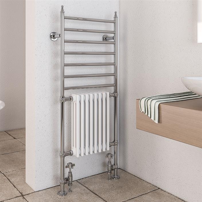 Thames Chrome Traditional Radiator 1444 x 630mm