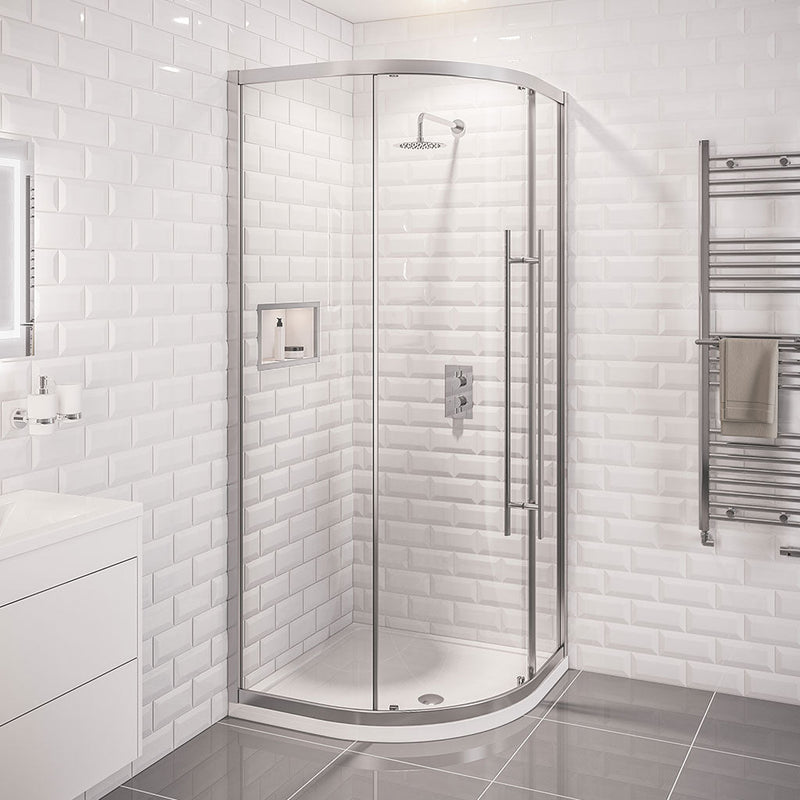 Vantage Silver Quadrant Shower Enclosure 900mm