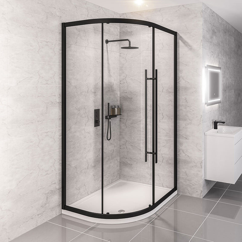 Vantage 2000 Silver Offset Quadrant Shower Enclosure 1400 x 760mm