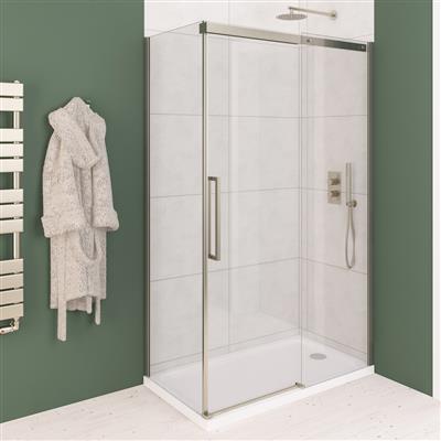 Corniche 2000 Brushed Brass Sliding Door Shower Enclosure 1000mm