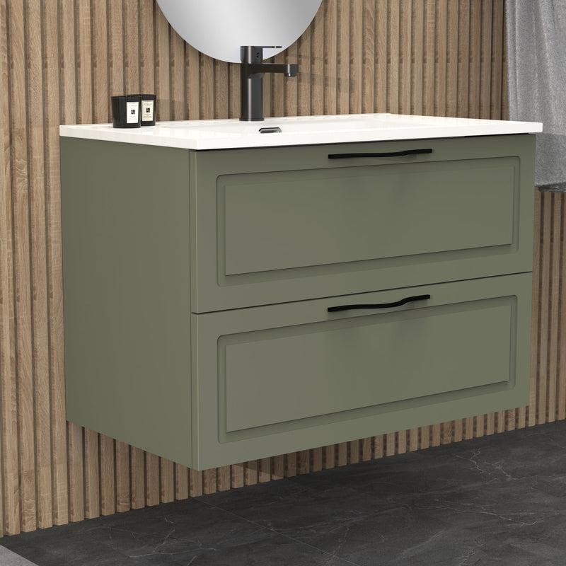 Banyetti Matador 800mm Muscat Sage Wall Hung Vanity Unit