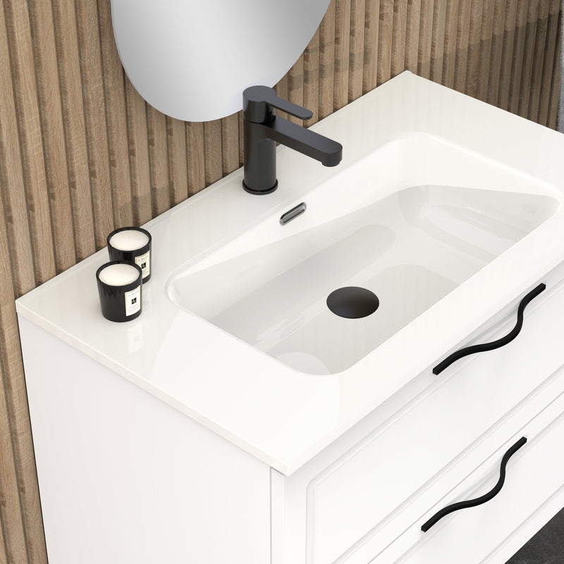 Banyetti Matador 800mm Matt White Wall Hung Vanity Unit