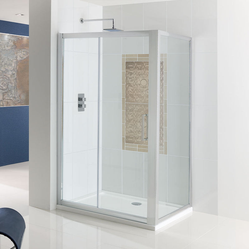 Corniche 1950 Silver Sliding Door Shower Enclosure 1700mm