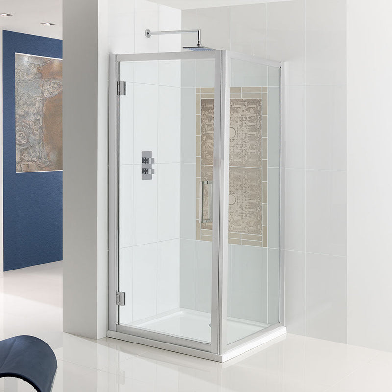 Corniche 1950 Silver Hinge Door Shower Enclosure 900mm