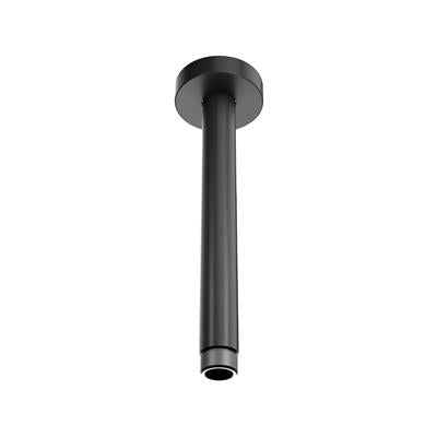 Matt Black Round Ceiling Shower Arm 200mm