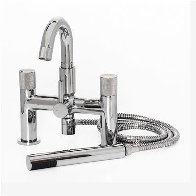 Prado Cylinder Chrome Bath Shower Mixer with Kit