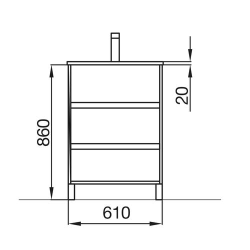 Optim Noir 600mm Floorstanding Vanity Unit - Matt Black