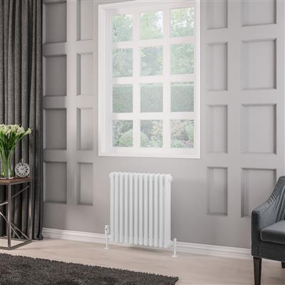 Rivassa White Three Column Traditional Radiator 600 x 518mm