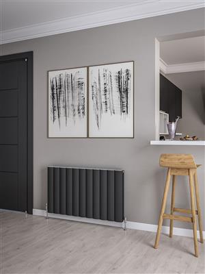 Guardia Matt Anthracite Horizontal Aluminium Radiator 600 x 850mm