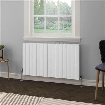 Hadleigh Matt White Horizontal Aluminium Radiator 600 x 1045mm