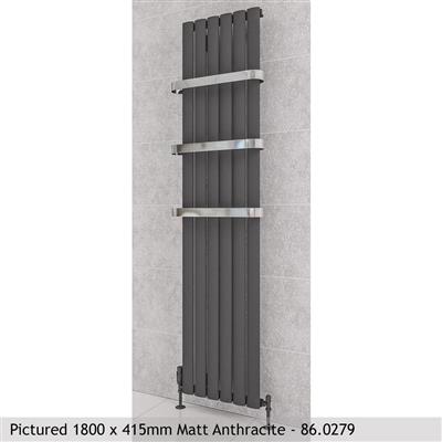 Sandhurst Polished Vertical Aluminium Radiator 1800 x 485mm