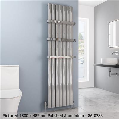 Sandhurst Polished Vertical Aluminium Radiator 1800 x 485mm