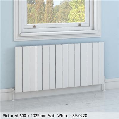 Fairford Matt White Horizontal Aluminium Radiator 600 x 375mm