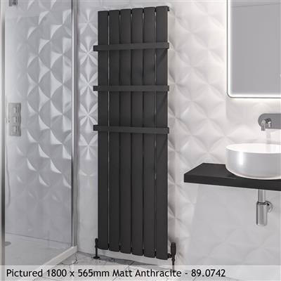 Malmesbury Matt Anthracite Vertical Aluminium Radiator 1200 x 375mm