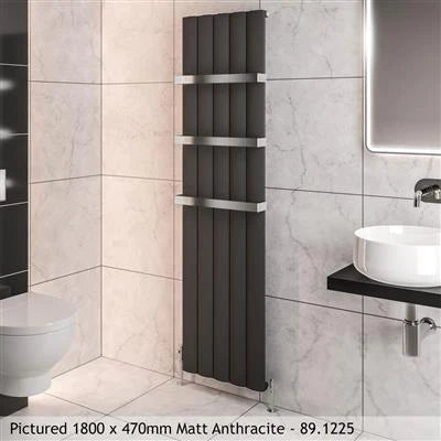 Tordino Matt White Vertical Aluminium Radiator 1800 x 375mm