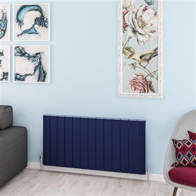 Withington Matt Cobalt Blue Horizontal Aluminium Radiator 600 x 1040mm