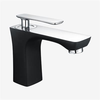 Helston Gloss Black Mono Basin Mixer including Waste