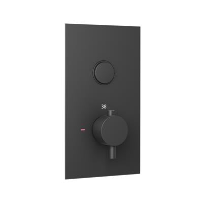 Matt Black Round Single Push Button Shower Valve