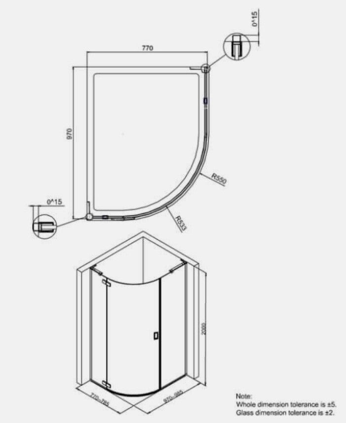 Crosswater Svelte 1000mm x 800mm Polished Stainless Steel Offset Quadrant 8mm