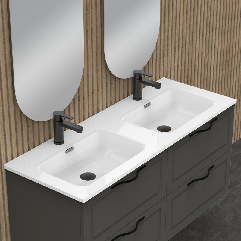 Matador 1200mm Matt Grey Wall Hung Vanity Unit Including Double Basin