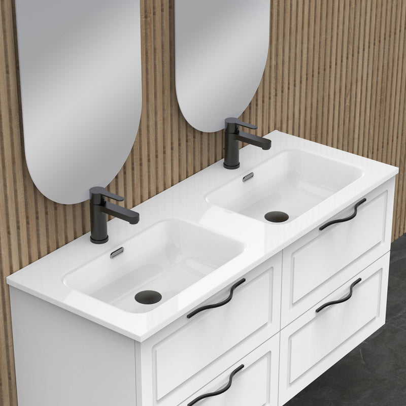 Matador 1200mm Matt White Wall Hung Vanity Unit Including Double Basin