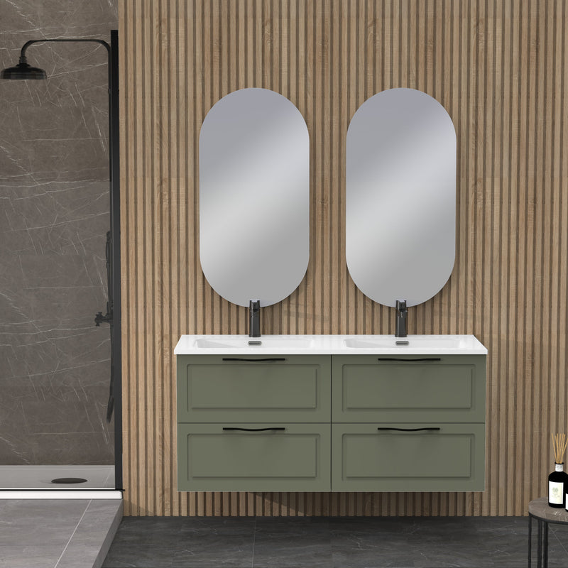 Banyetti Matador 1200mm Muscat Sage Wall Hung Vanity Unit Including Double Basin