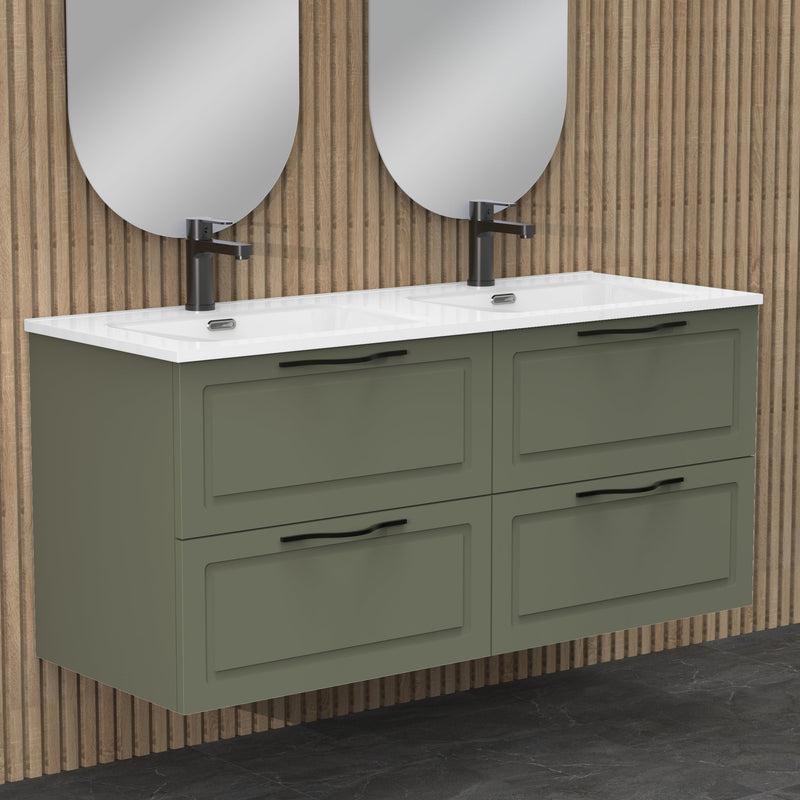 Matador 1200mm Muscat Sage Wall Hung Vanity Unit Including Double Basin