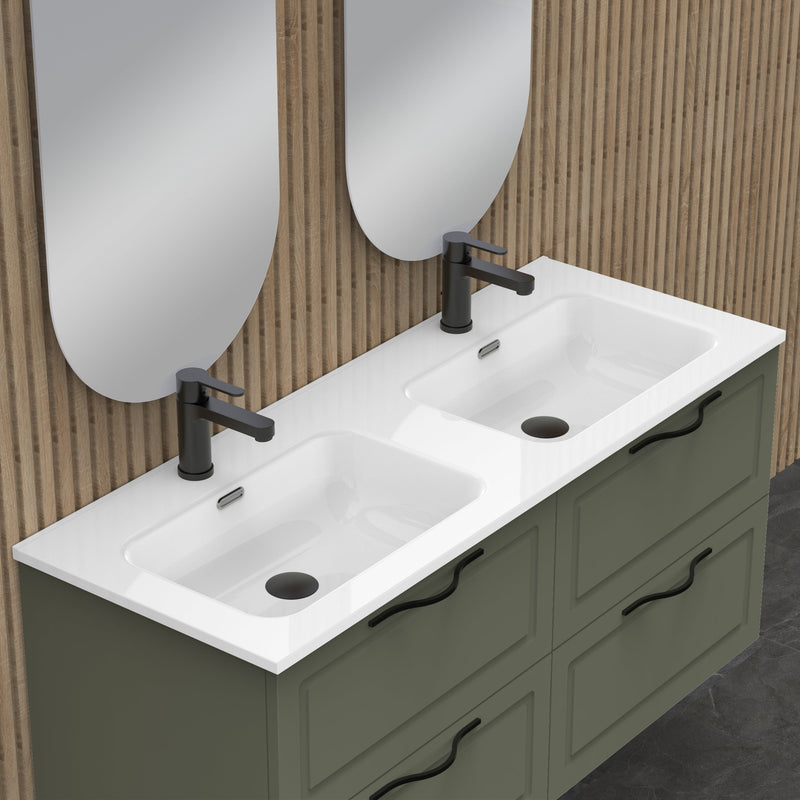 Banyetti Matador 1200mm Muscat Sage Wall Hung Vanity Unit Including Double Basin