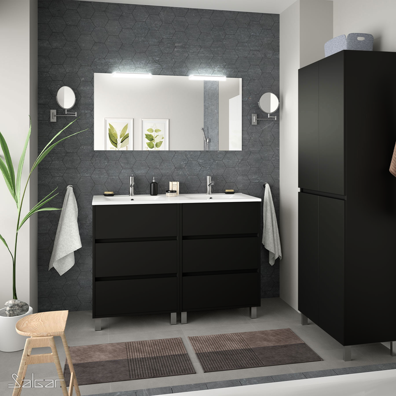 Optim Noir 1200mm Floorstanding Vanity Unit - Matt Black