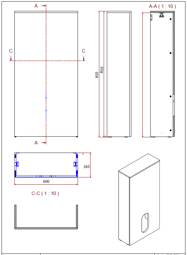 Attila Noir 600mm WC Toilet Unit - Ostippo Oak