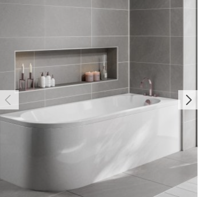 Trojan J Shape Single Ended Bath 1700 x 750mm LH