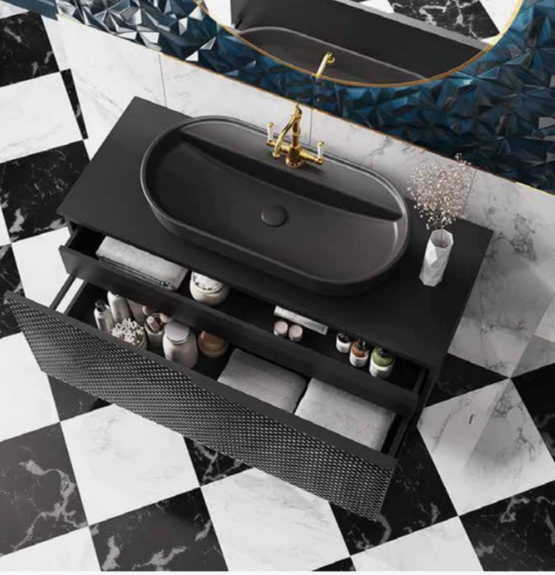 Glam Noir Black Counter Top Basin