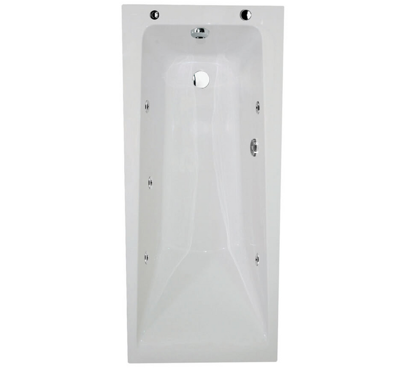 Atlanta Single Ended Acrylic Bath with 6 Jet Whirlpool 1700 x 700mm