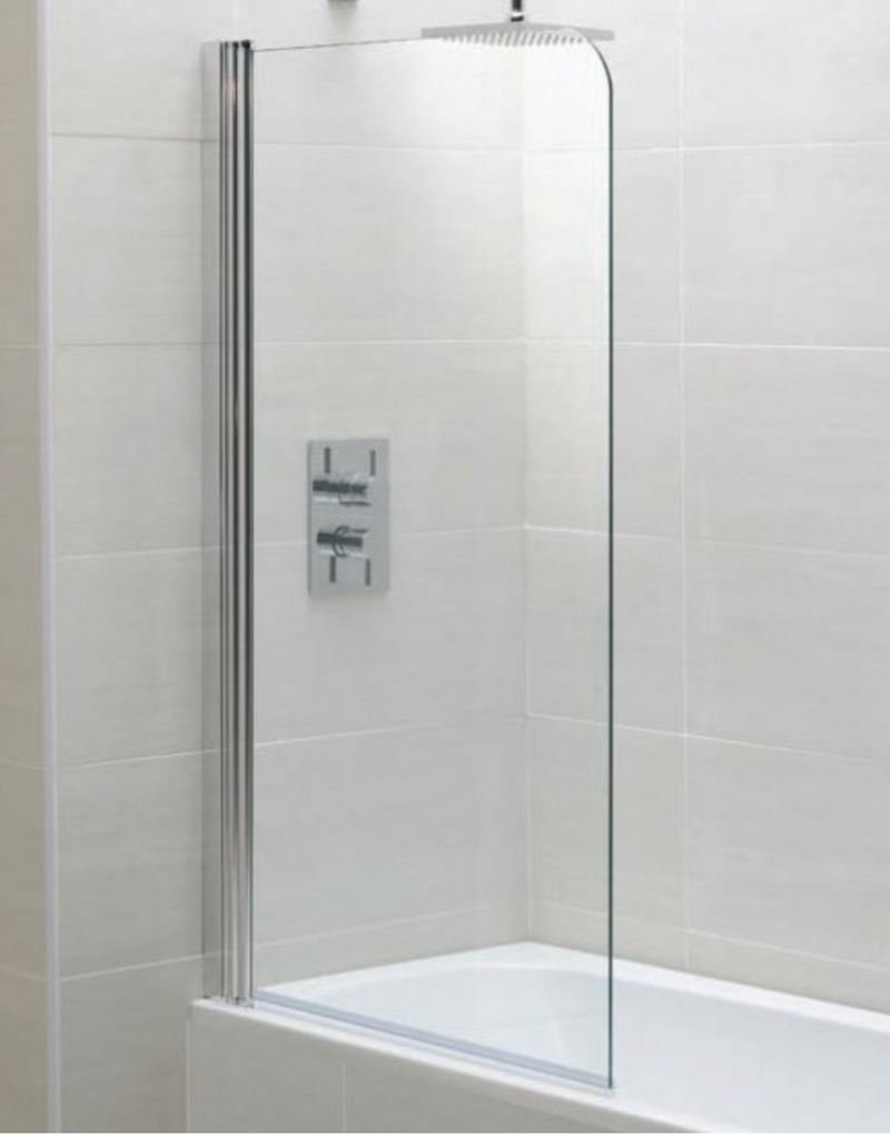 Identiti Polished Silver Single Bath Screen 800 x 1400mm