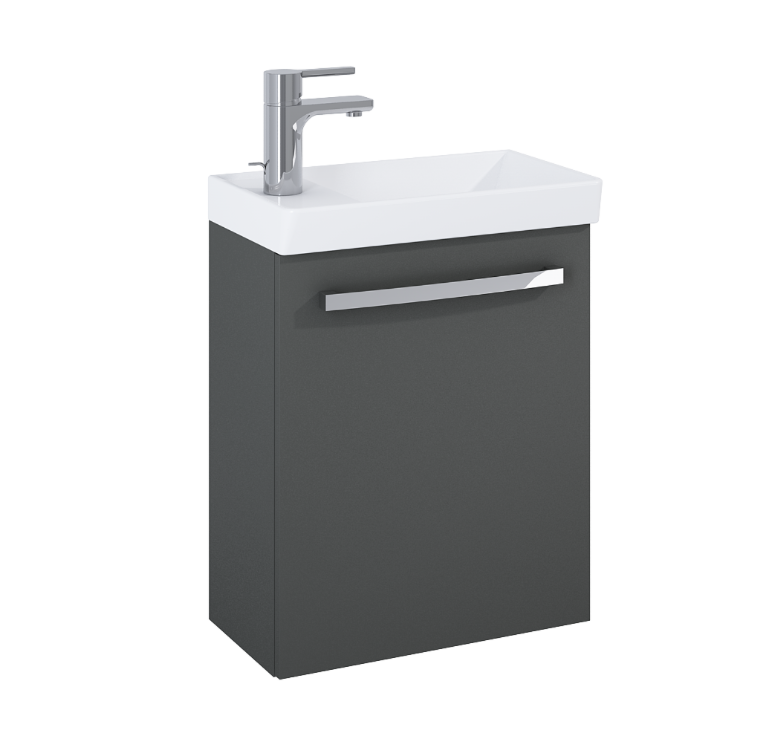 Aquatrend Matt Anthracite 455 Wall Hung Vanity with Basin