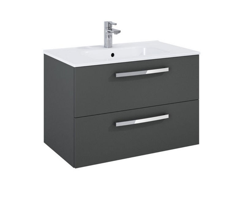 Aquatrend Matt Carbon 800 Wall Hung Vanity with Basin