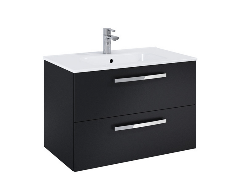 Aquatrend Matt Carbon 800 Wall Hung Vanity with Basin