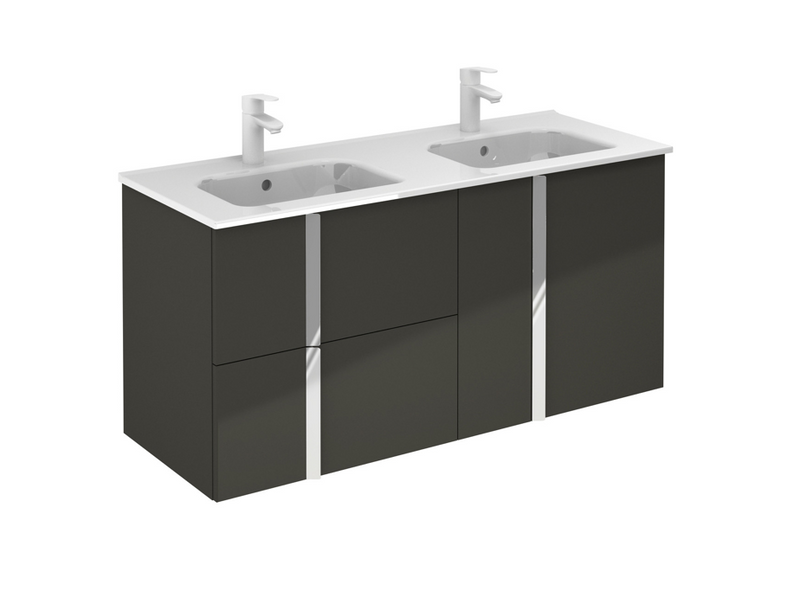 Onix Cement 1210 2 Drawer/Door Wall Hung Vanity with Basin