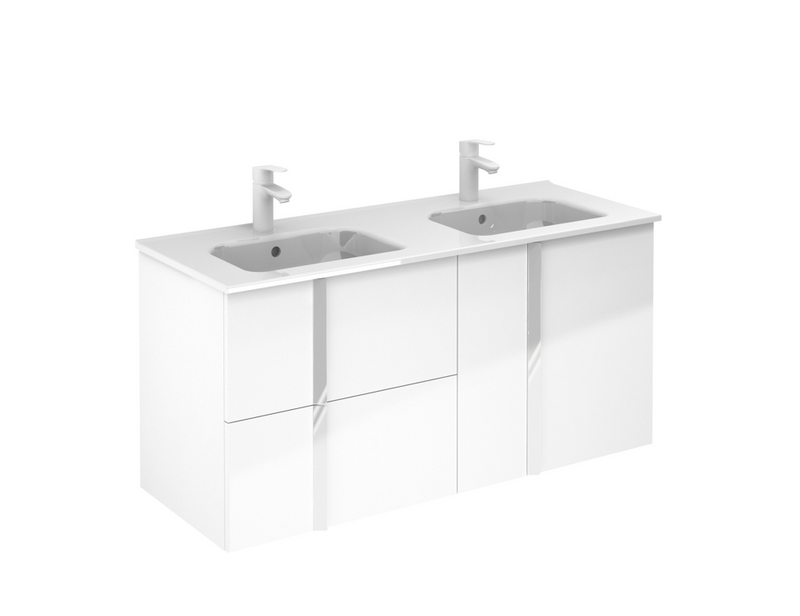 Onix Cement 1210 2 Drawer/Door Wall Hung Vanity with Basin