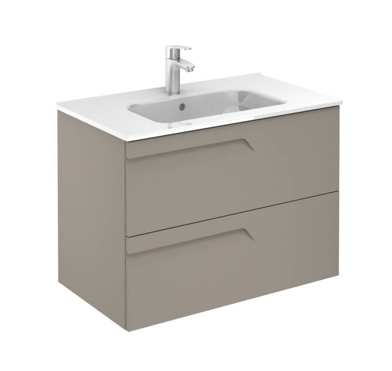 Vitale Slimline Urban Grey 610 Vanity Unit with Square Basin