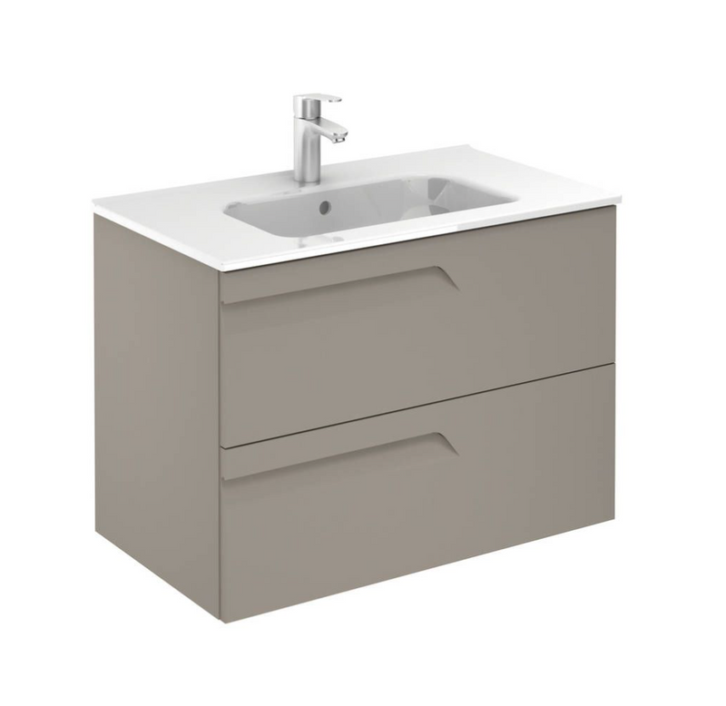 Vitale Slimline Gloss White 810 Vanity Unit with Square Basin