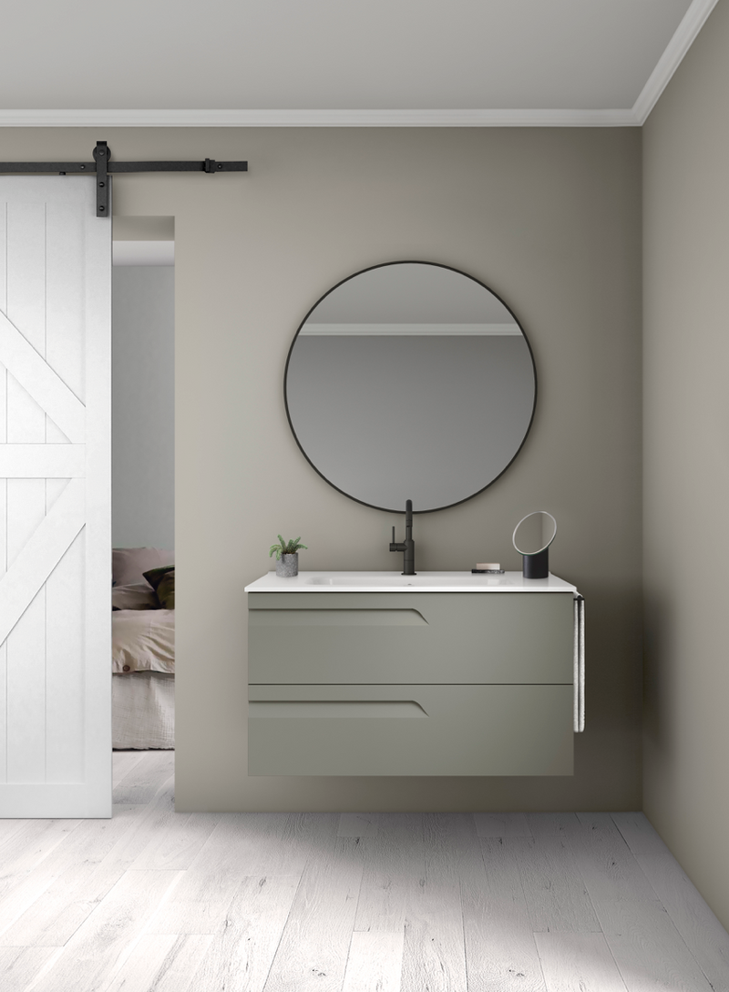 Vitale Slimline Smoke 810 Vanity Unit with Square Basin