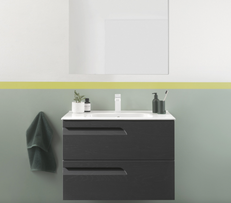 Vitale Gloss White 610 Vanity Unit with Square Ceramic Basin