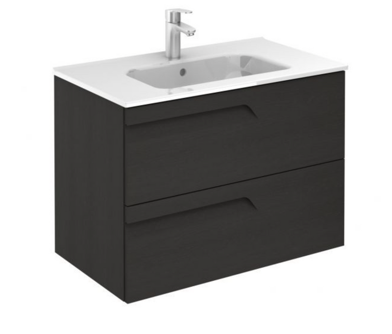 Vitale Smoke 810 Vanity Unit with Square Ceramic Basin